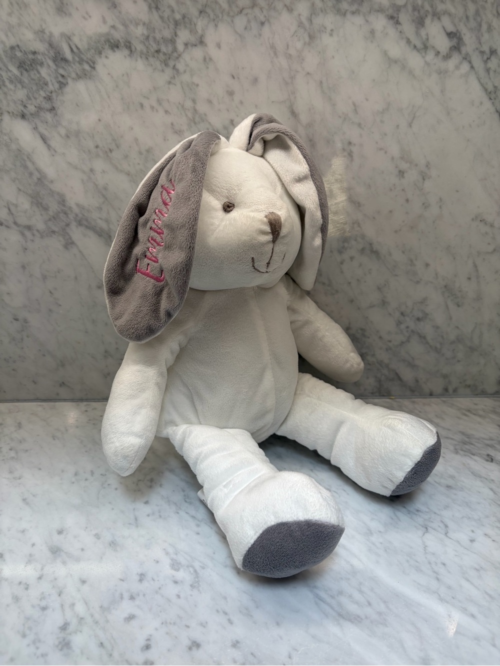 Personalization Mall Personalized Plush Bunny Rabbit Stuffed Animal “Emma” White